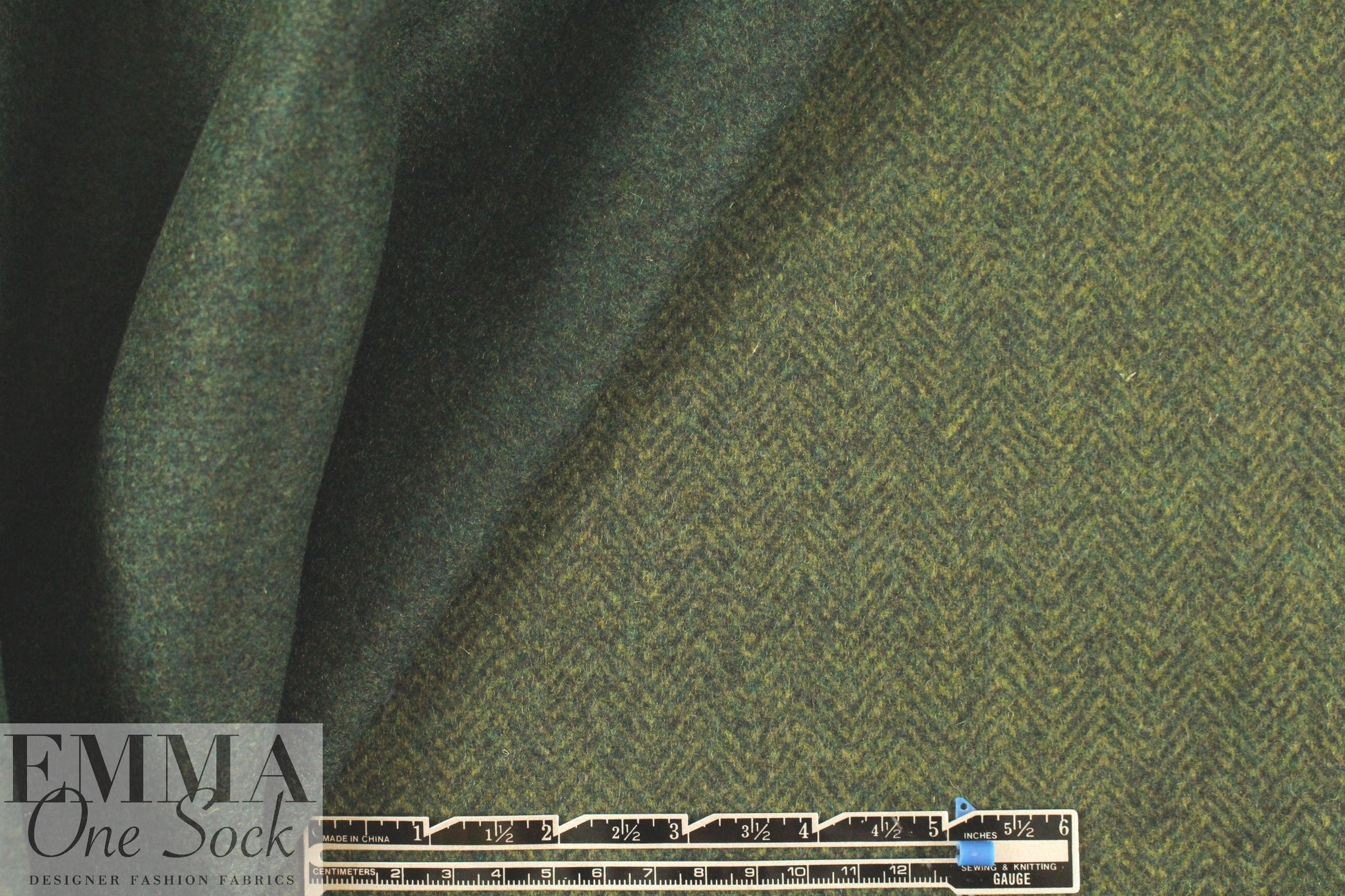 famous wool doubleface coating - forest herringbone