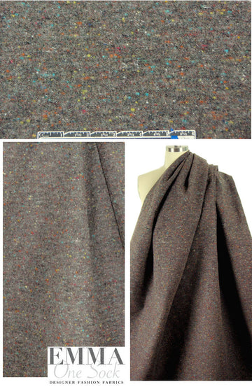 Japanese speckled earth brushed melange woven