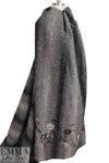 Italian wool/mohair blend embroidered coating - gray/earth 2 yd
