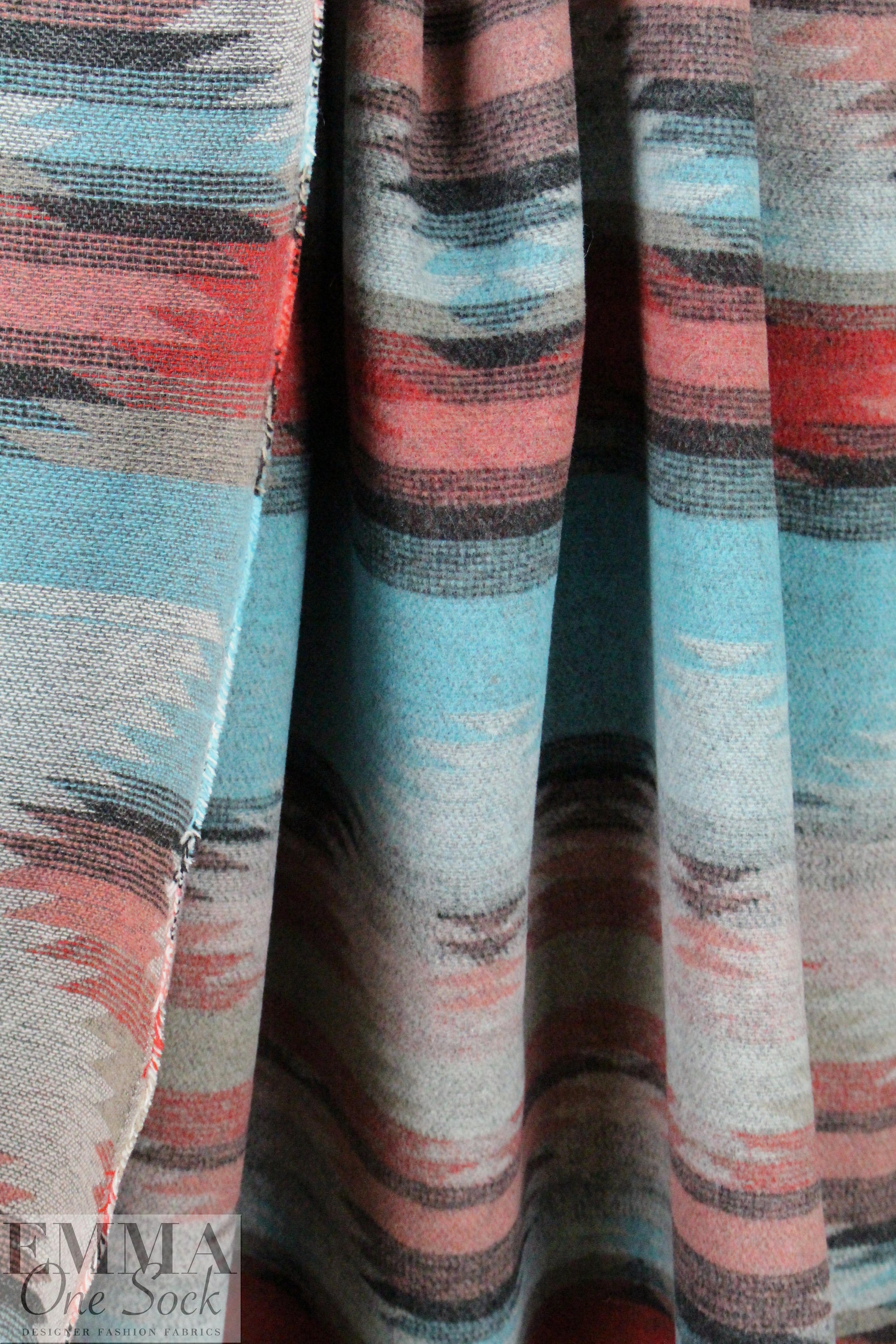 CA designer brushed wool southwest graphic coating 2 yds