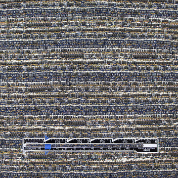 French novelty weave boucle' - indigo/walnut/metallic copper .625 yds