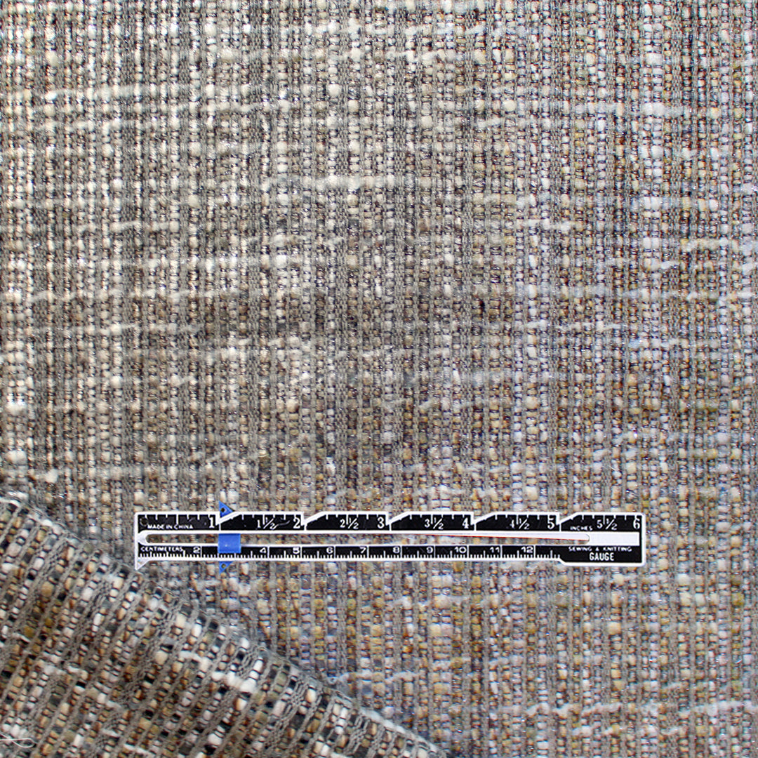 Italian tweedy boucle' wool blend woven with metallic glaze 1.125 yds
