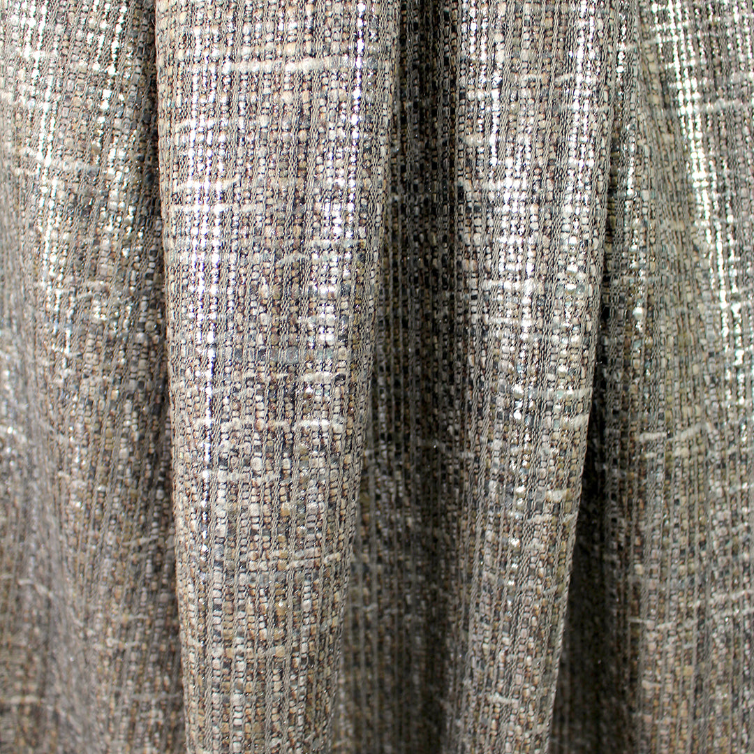 Italian tweedy boucle' wool blend woven with metallic glaze 1.125 yds