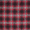 French brushed wool twill plaid coating - crimson/charcoal 2 yd