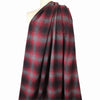French brushed wool twill plaid coating - crimson/charcoal .5 yds