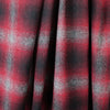 French brushed wool twill plaid coating - crimson/charcoal 2 yd