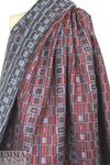 Italian mod graphic wool coating - fuschia/denim 2 yds