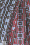 Italian mod graphic wool coating - fuschia/denim 2 yds