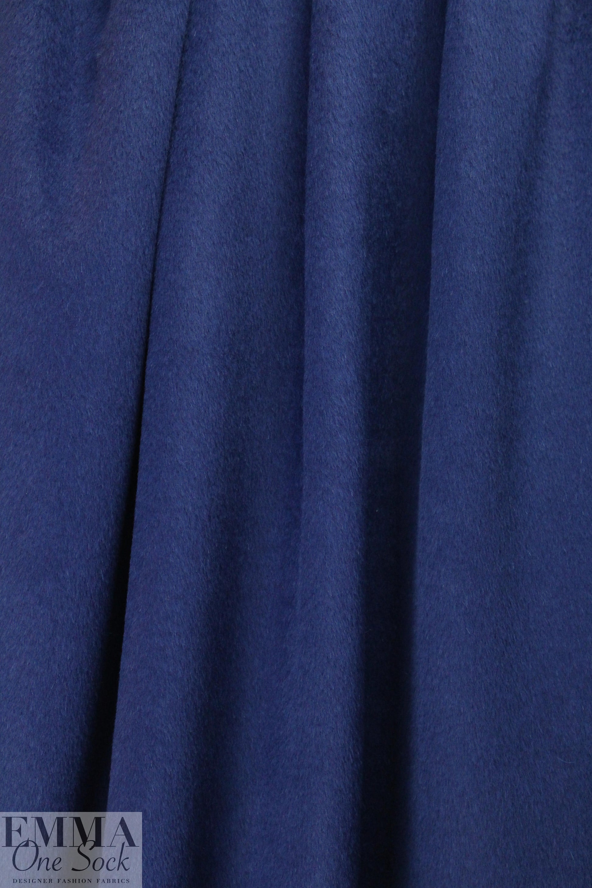 Rebecca Tayl0r deep blue 'fur' wool blend coating