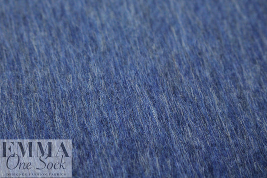 Rebecca Tayl0r furry wool blend coating - denim blue .8 yds