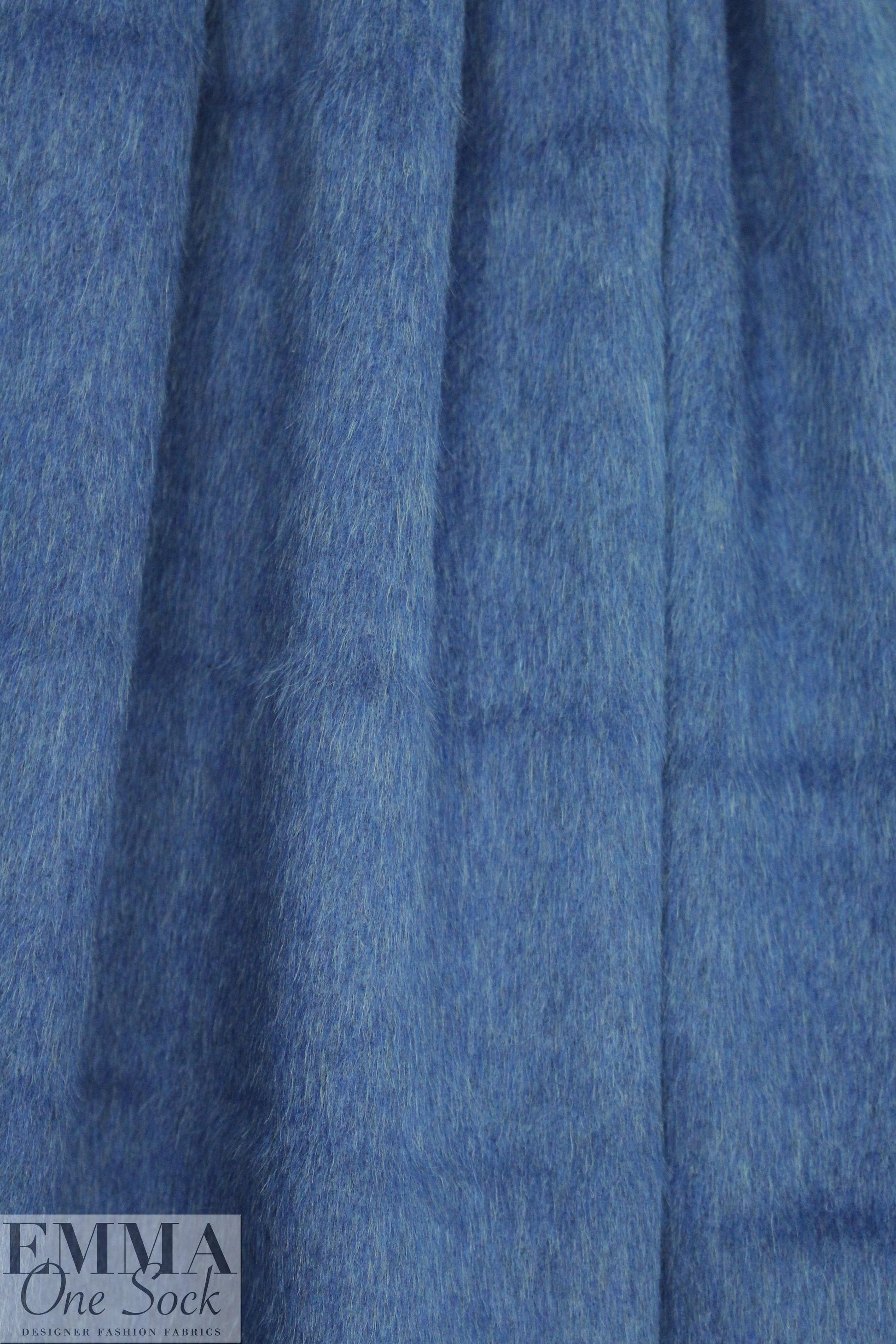 Rebecca Tayl0r furry wool blend coating - denim blue