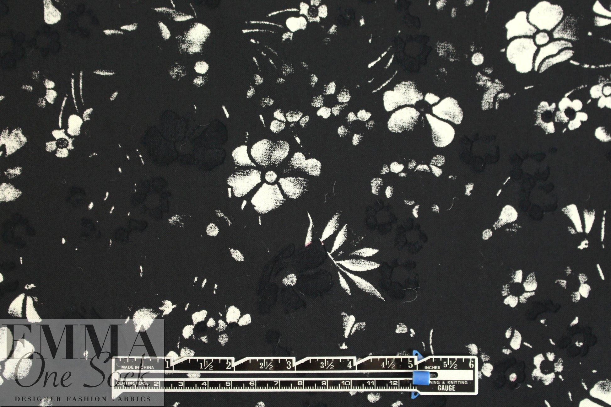 Italian burnout, printed floral cotton coating 2 yd