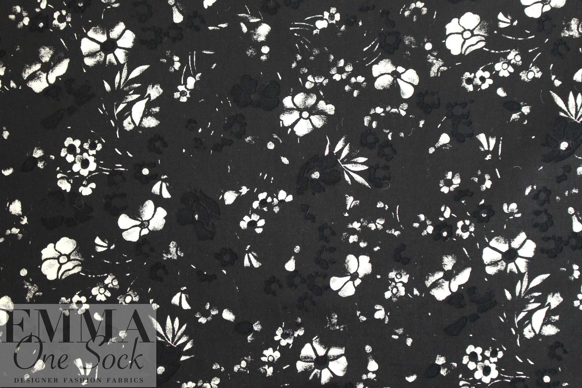 Italian burnout, printed floral cotton coating