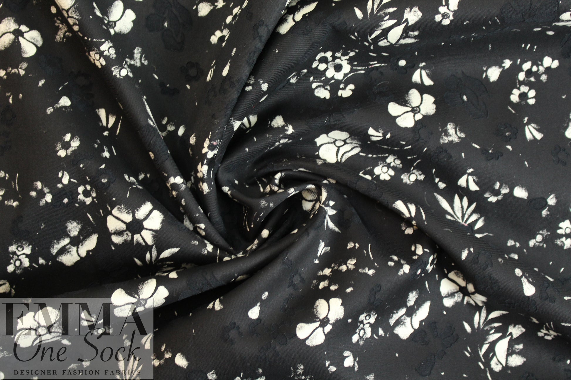 Italian burnout, printed floral cotton coating