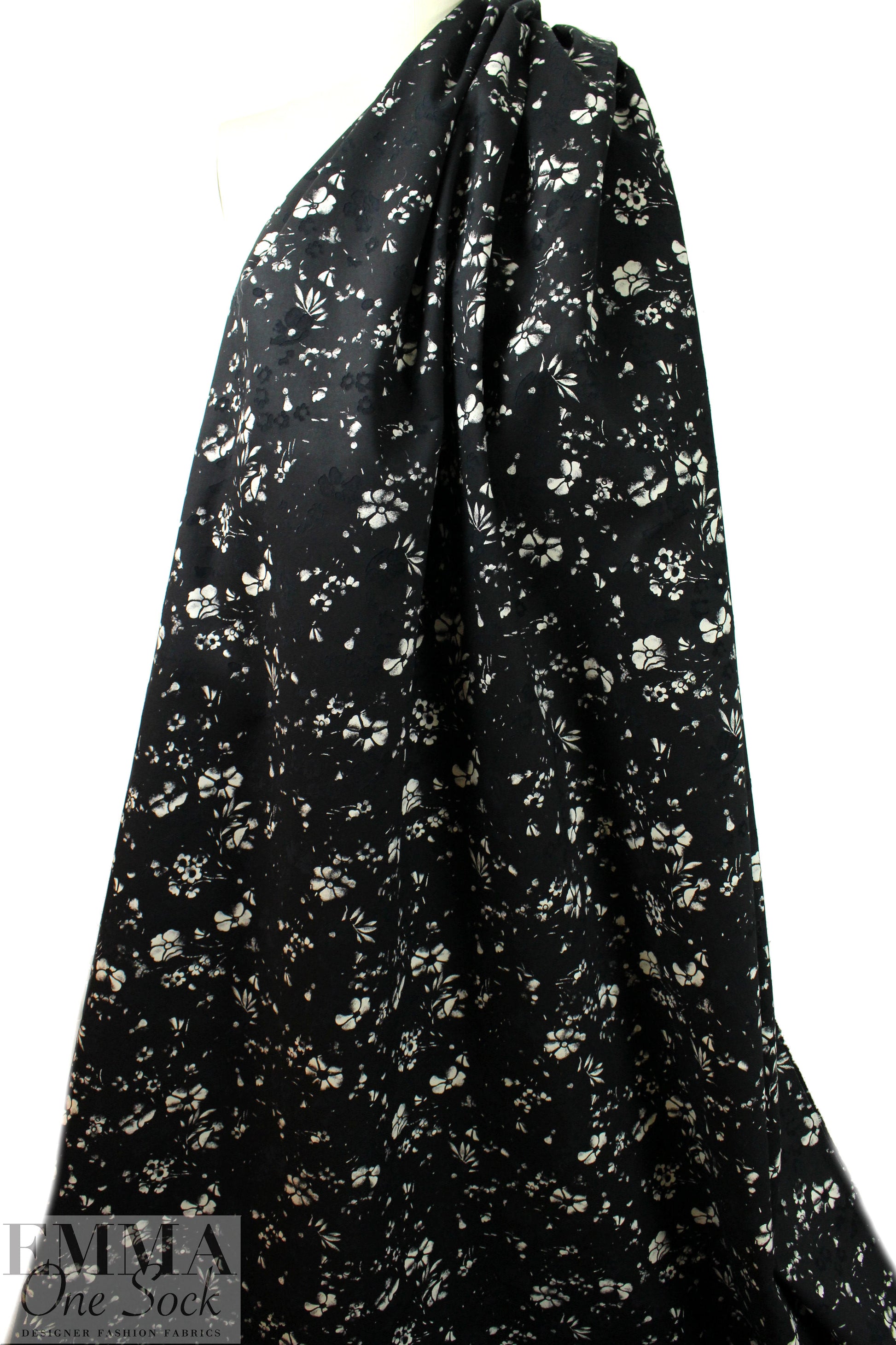 Italian burnout, printed floral cotton coating