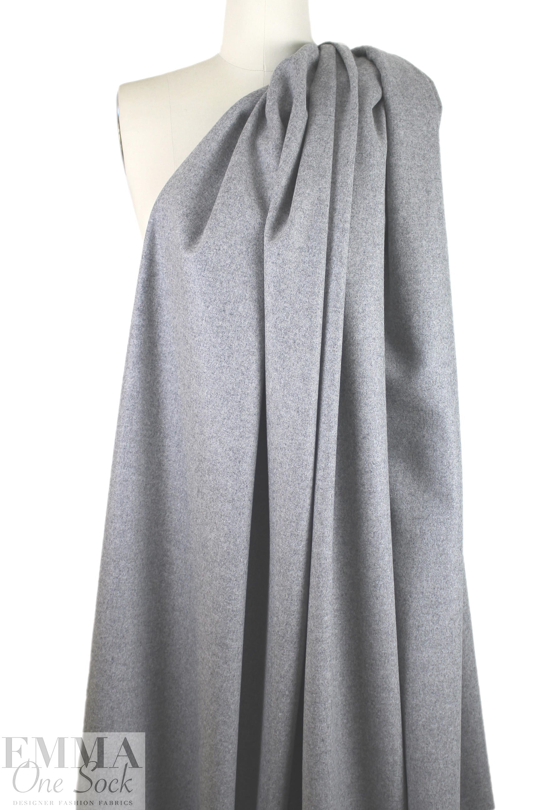 NY designer wool woven coating - light gray heather 2.25 yds