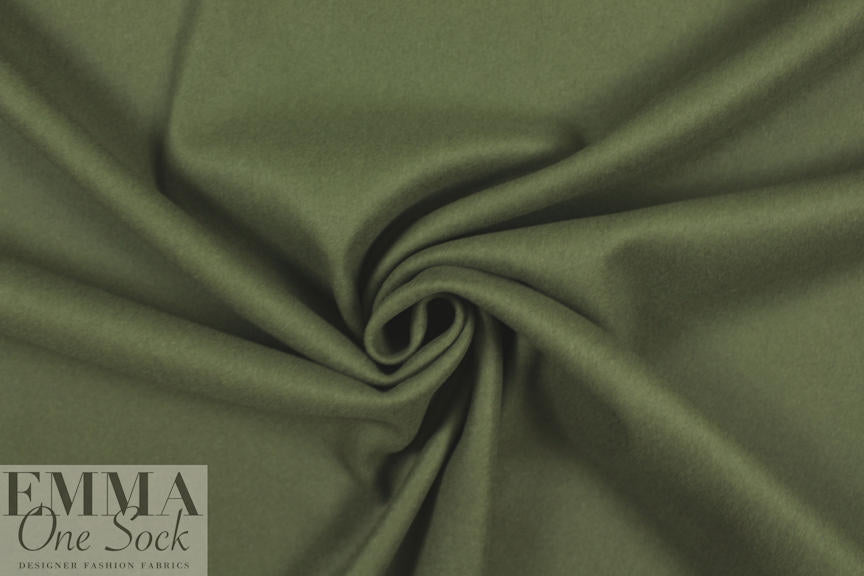 NY designer wool melton coating - loden 1.66 yd