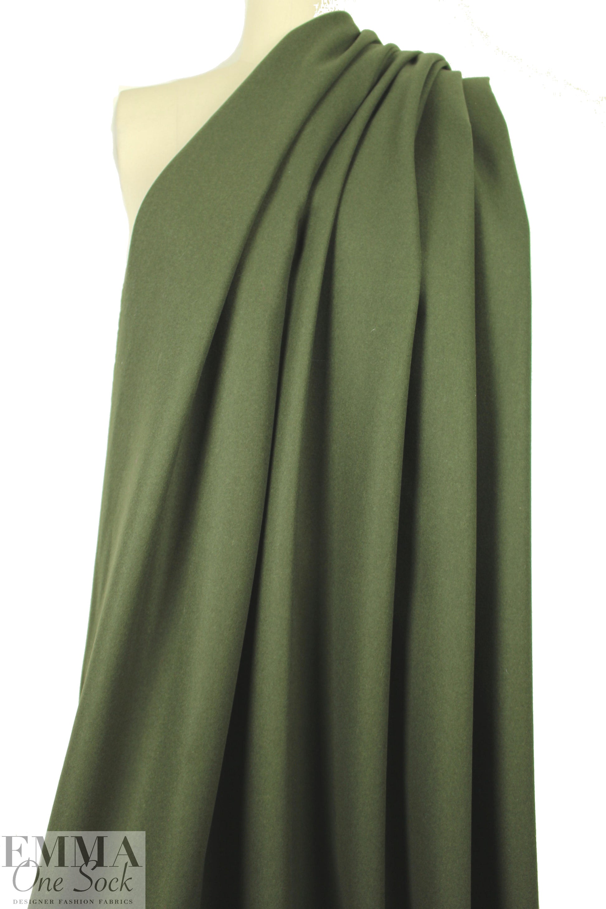 NY designer wool melton coating - loden 1.66 yd