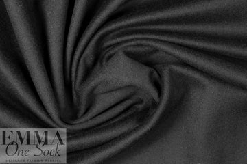 NY designer black wool melton coating