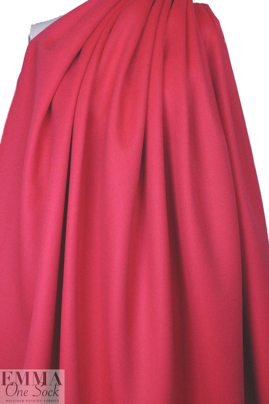 wool/angora/cashmere blend doublecloth - strawberry .66 yds
