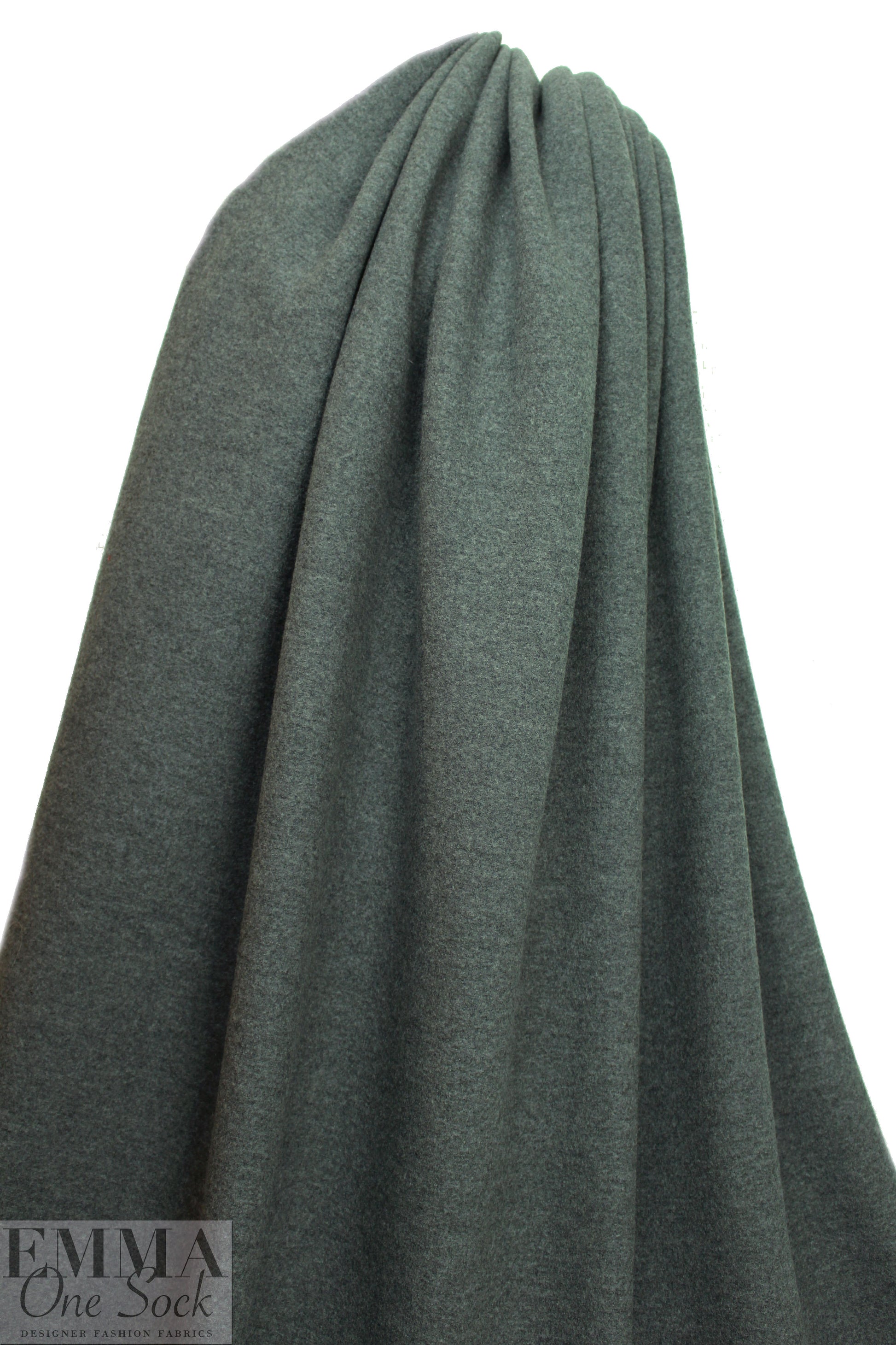 Italian boiled wool textured coating - charcoal