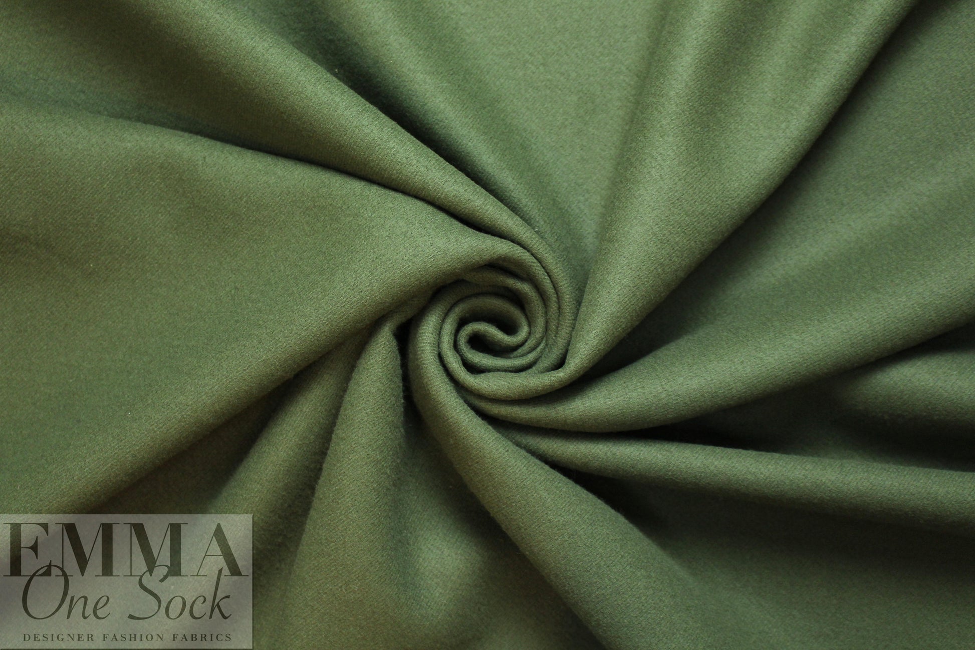 Italian all wool twill weave coating - loden green