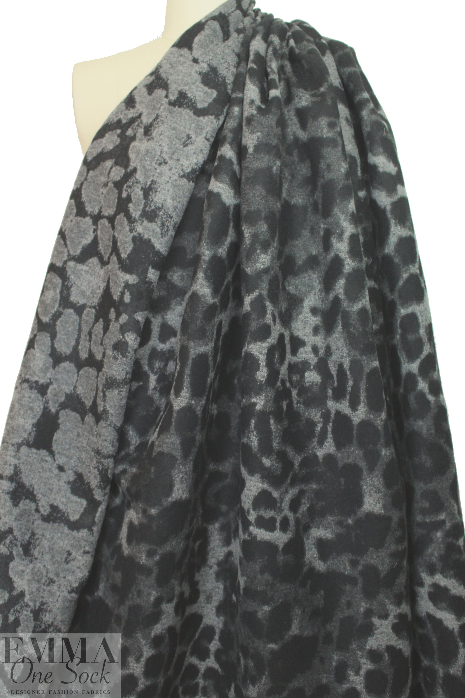 Italian stylized jacquard animal design wool blend coating