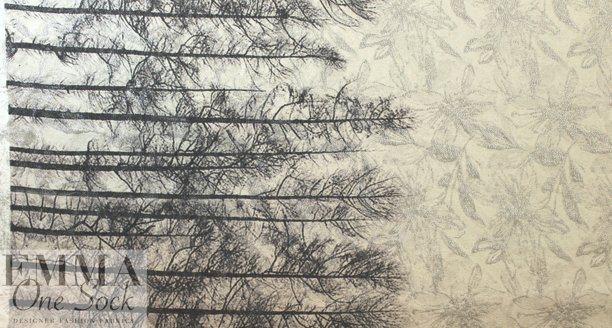 Italian woodland border woven jacquard coating