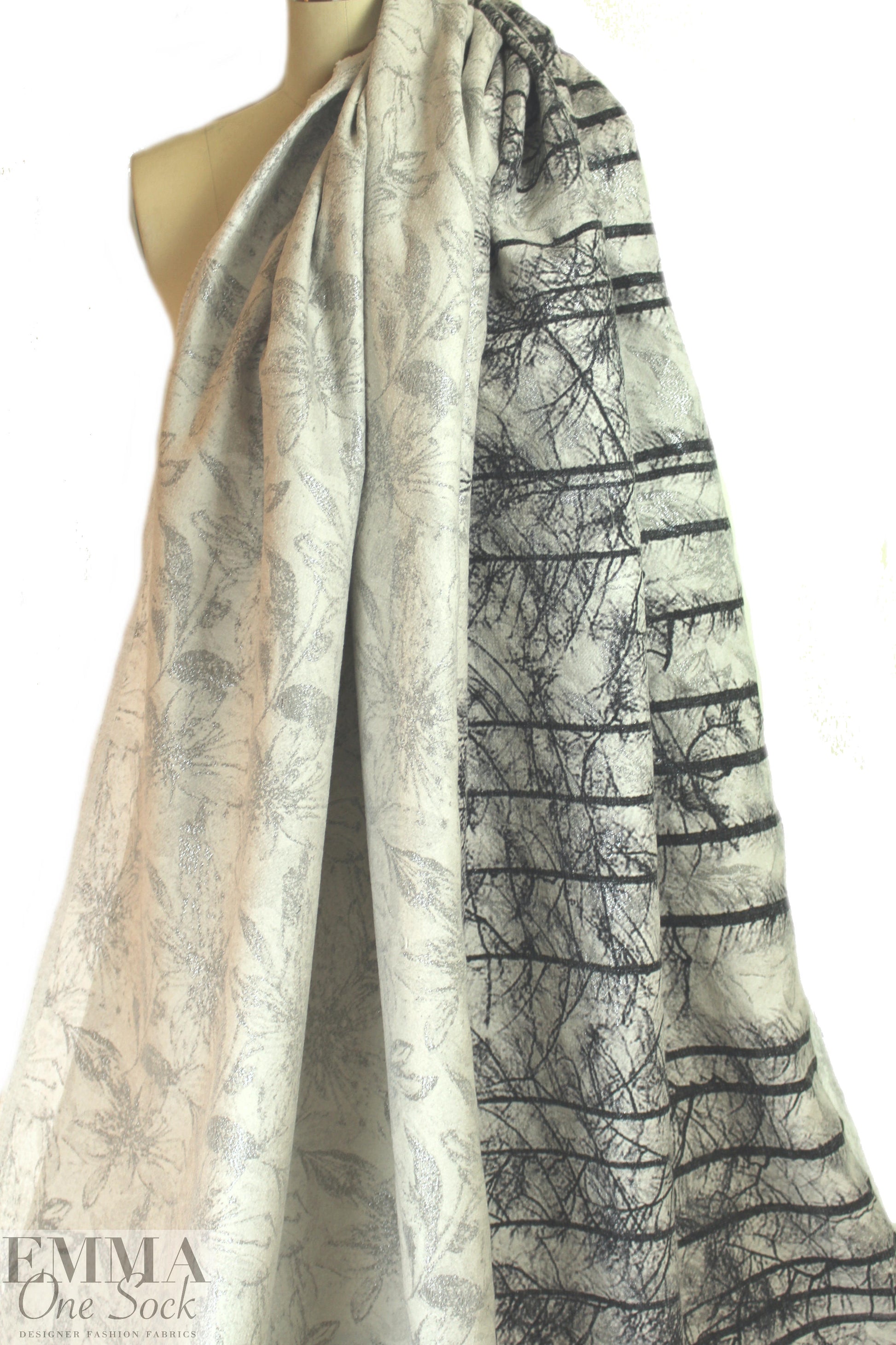 Italian woodland border woven jacquard coating