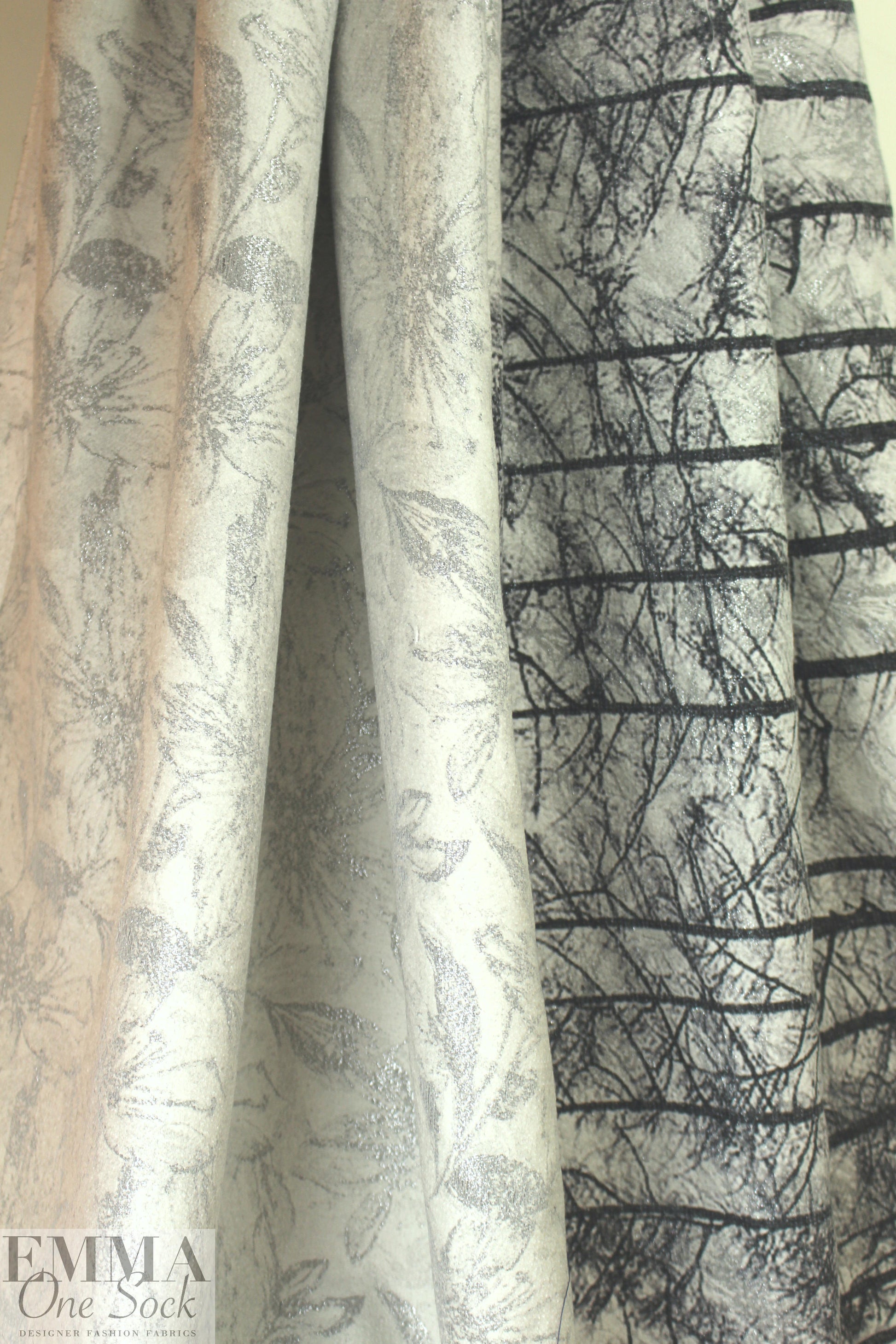 Italian woodland border woven jacquard coating