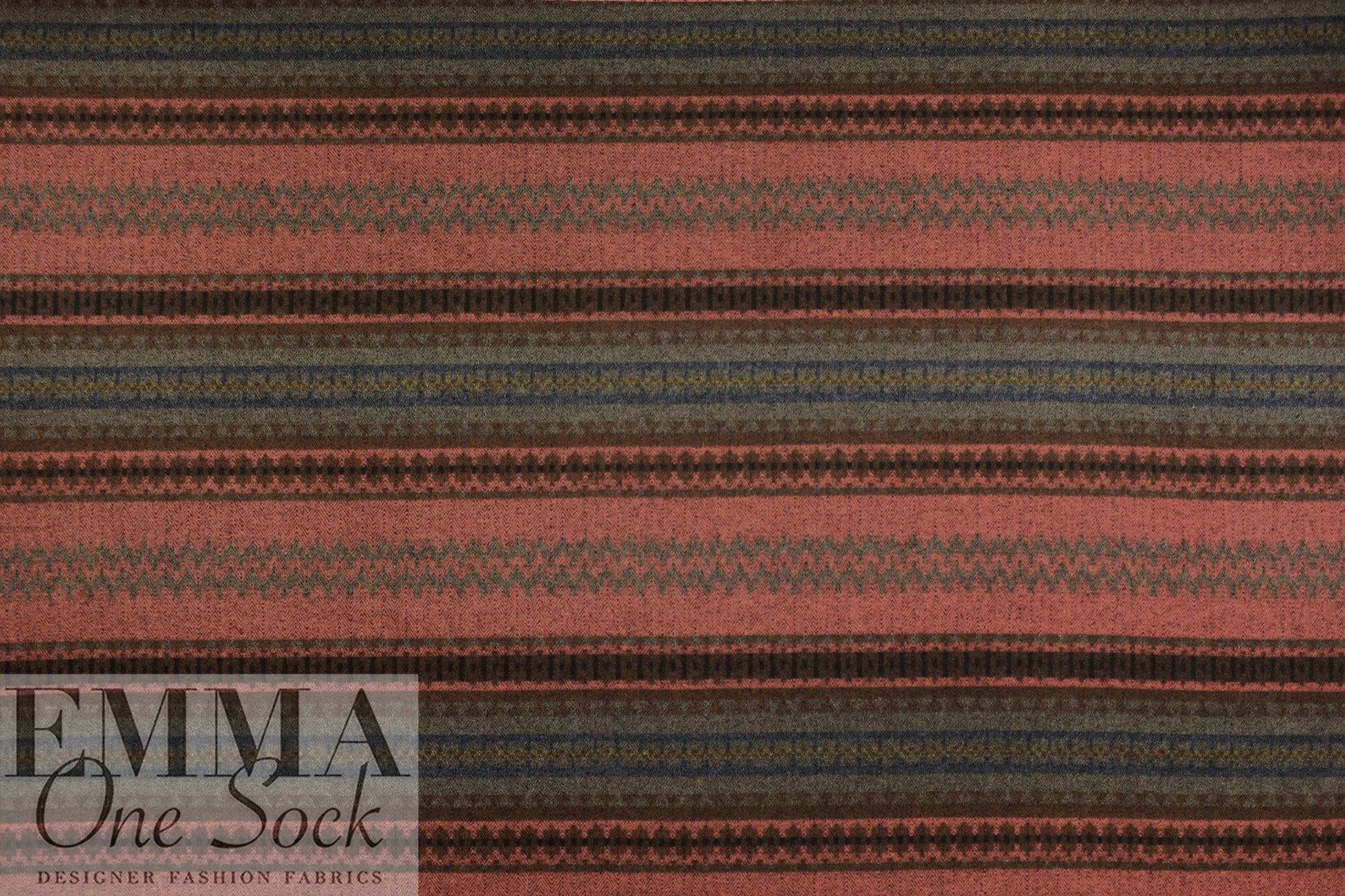 Italian wool blend brushed coating - autumn fairisle 1.625 yd