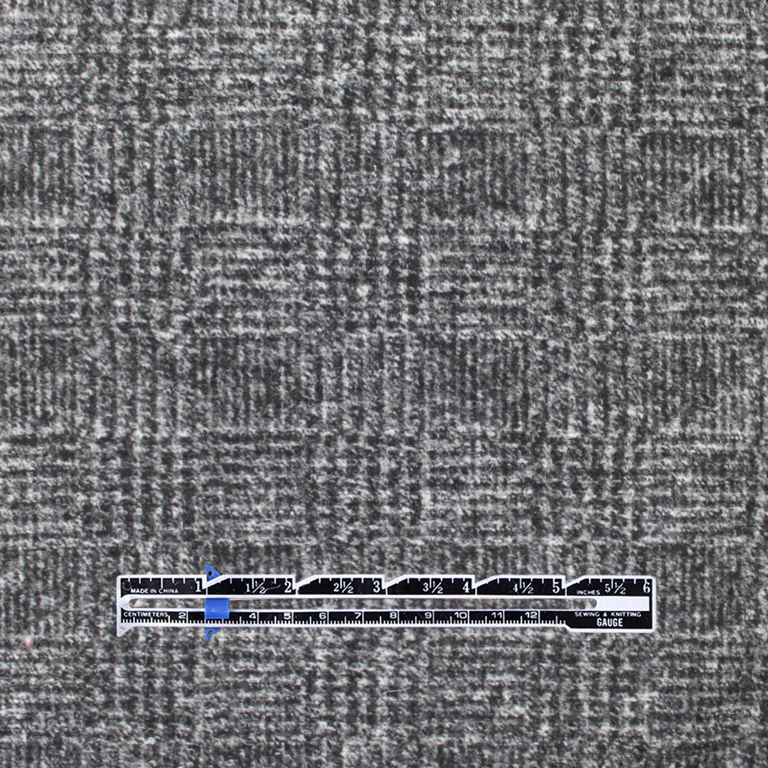 French glen plaid brushed wool knit coating 2.5 yd