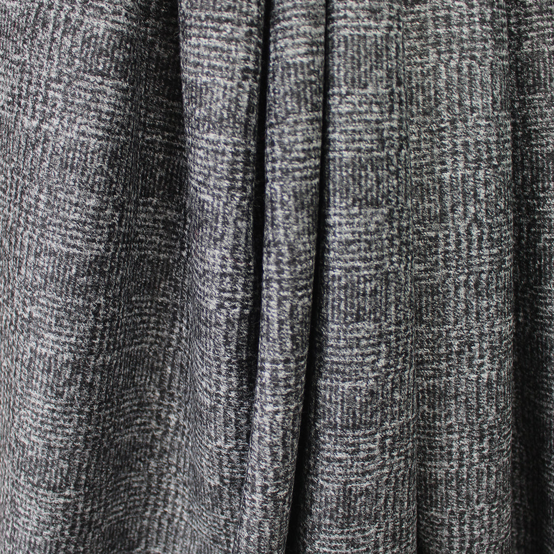 French glen plaid brushed wool knit coating 2.5 yd