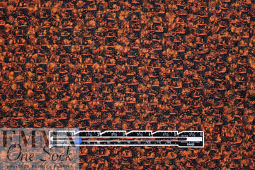 Italian wool blend autumn boucle' - cinnamon spice/black 1 yard