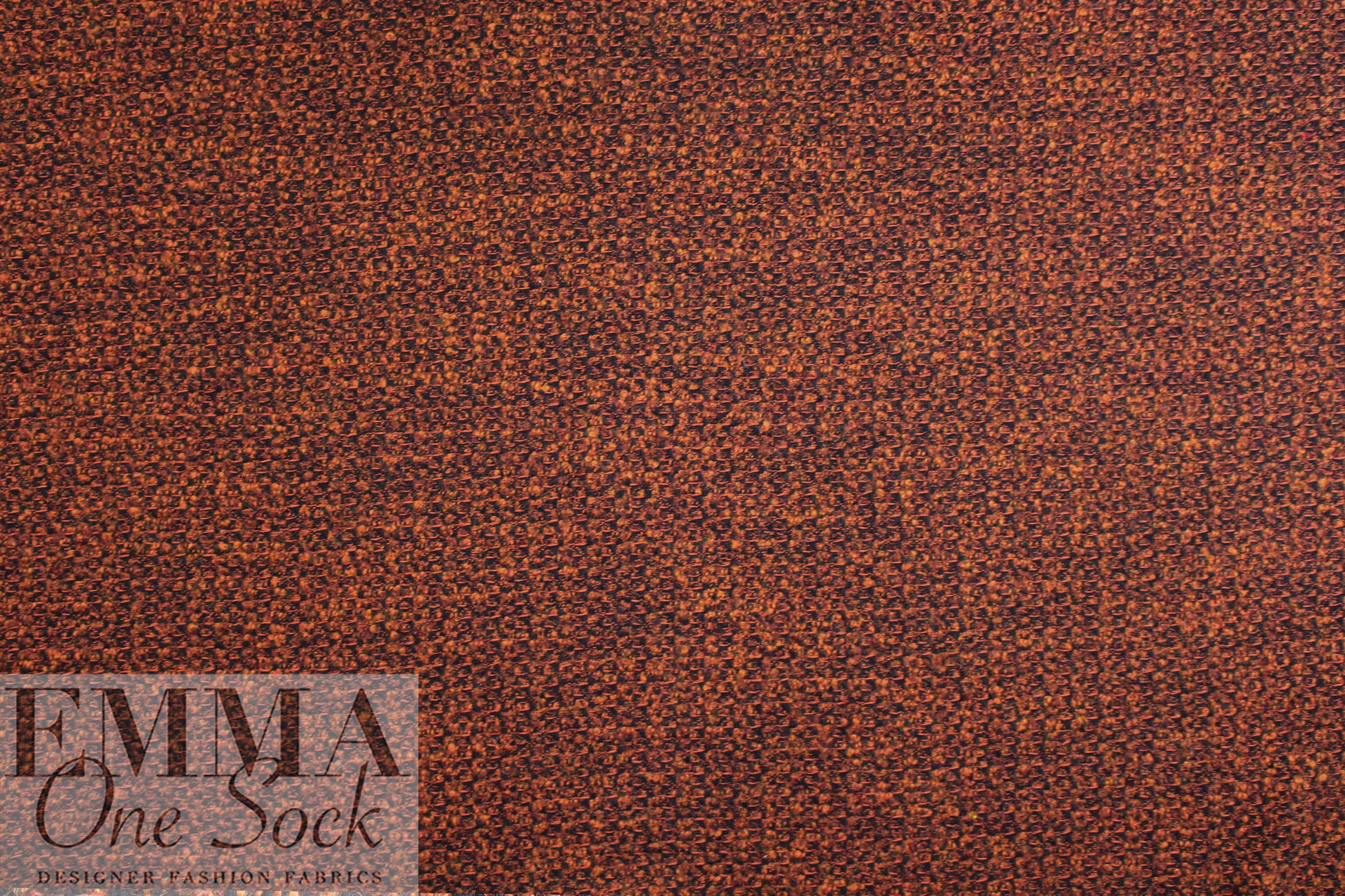 Italian wool blend autumn boucle' - cinnamon spice/black 1 yard