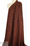 Italian wool blend autumn boucle' - cinnamon spice/black 1 yard