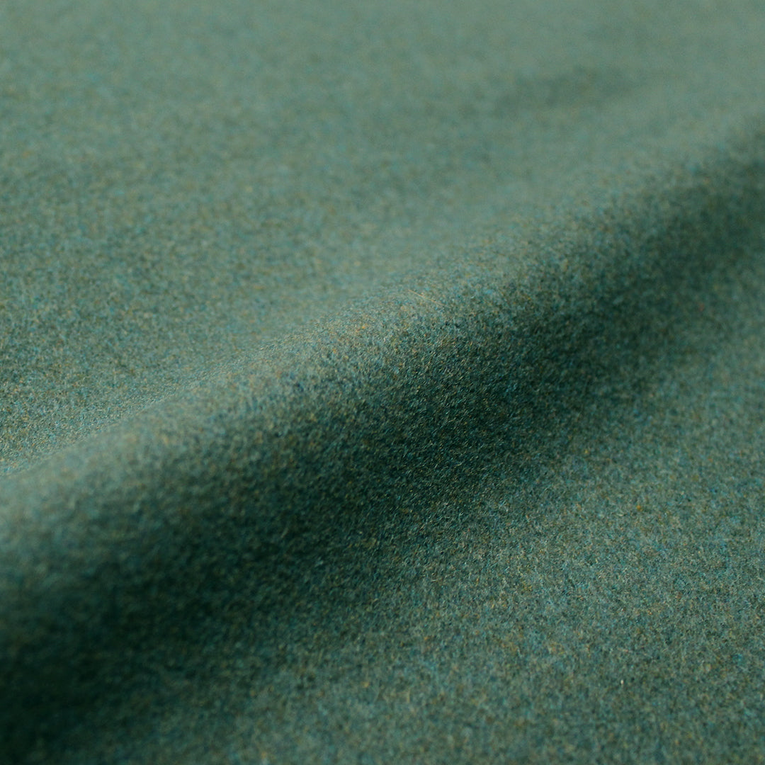 French woven wool blend coating - granite green heather 3 yd