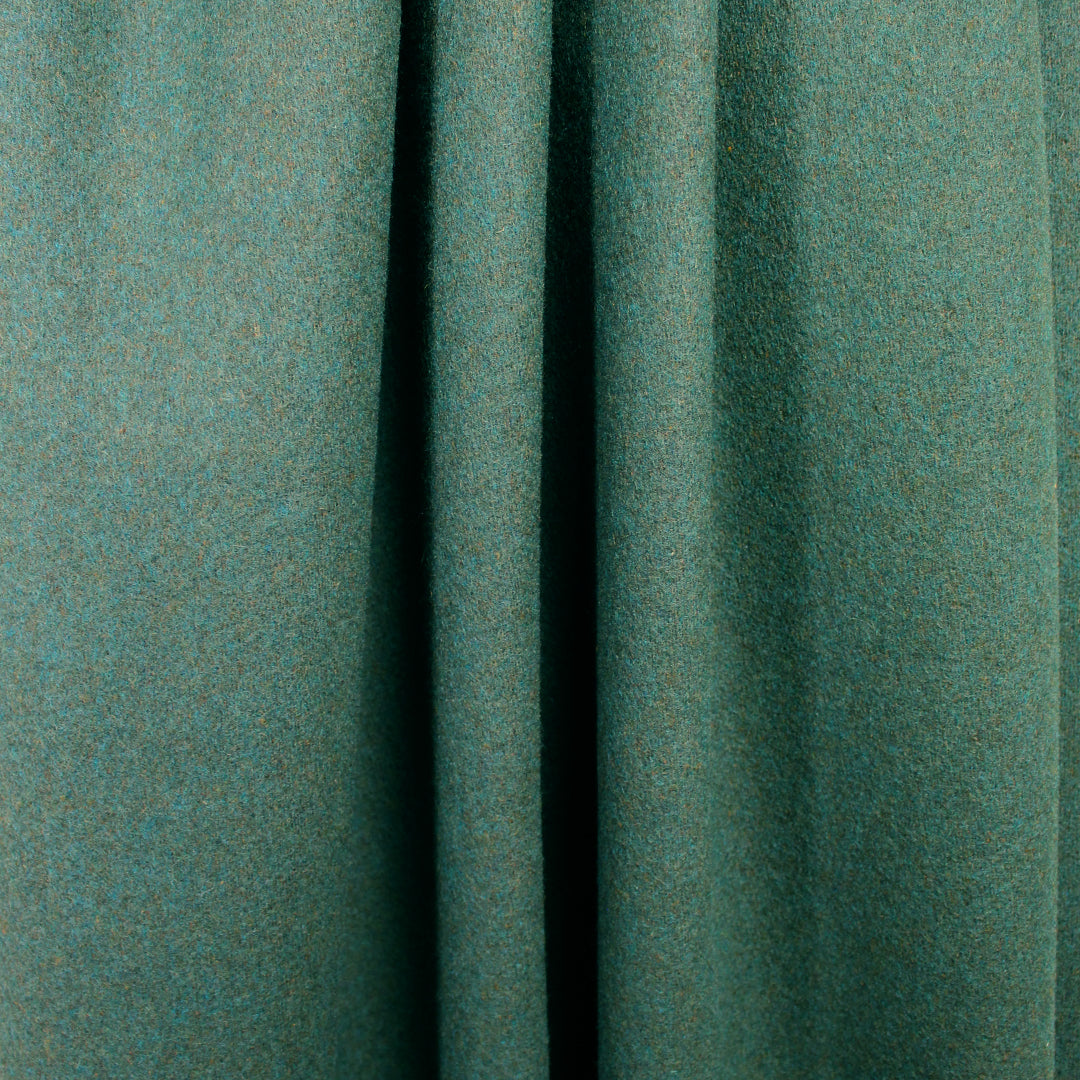 French woven wool blend coating - granite green heather 3 yd