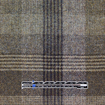 French woven plaid herringbone wool coating - earthtones .625 yds