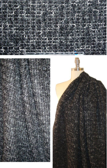 The0ry windowpane weave winter coating - black/gray