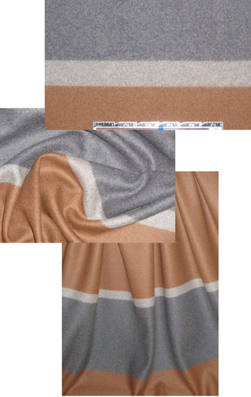 Derek Lam wool knit coating - gray/toast stripe