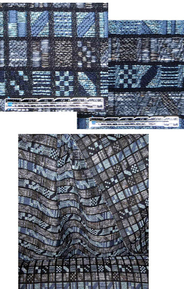 Yigal Azrouel blue/black fancy weave coating