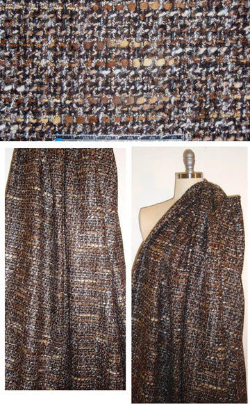 Italian wool boucle suiting/coating - earthtones 1.45 yds