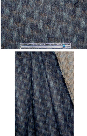 Italian wool/mohair brushed graphic coating