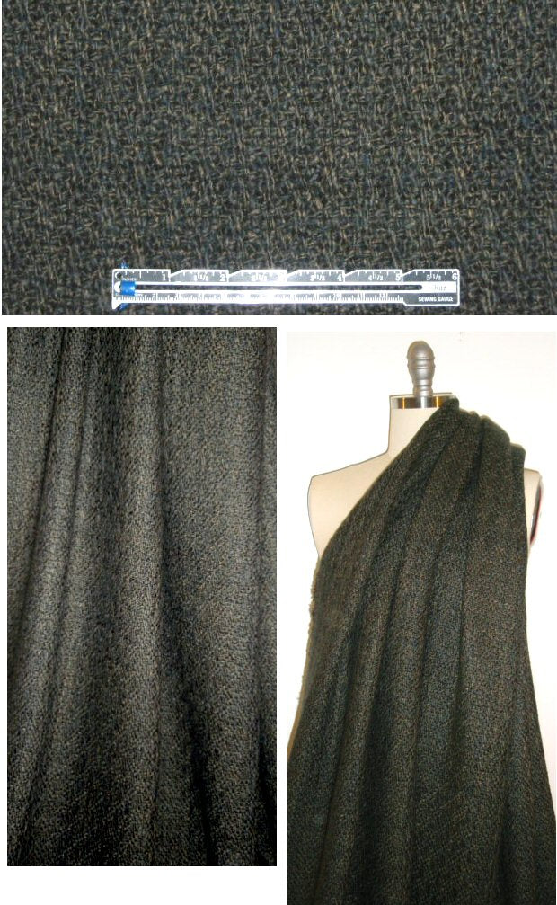 Italian deep gray with bronze dusting wool blend coating