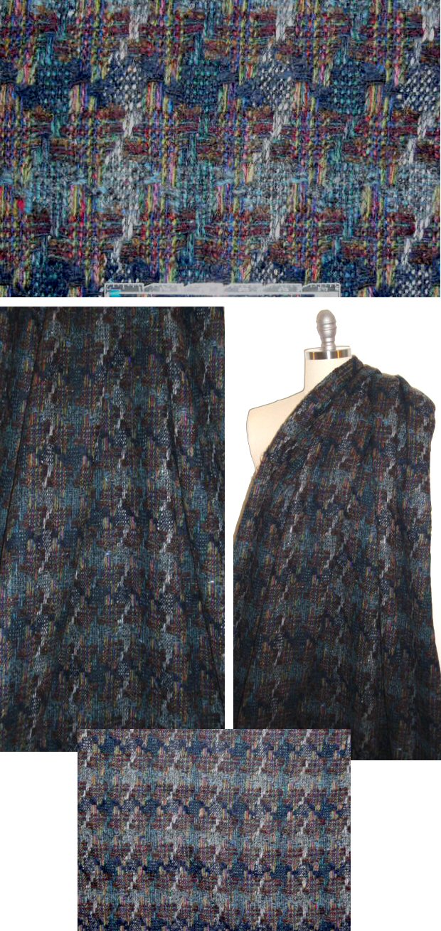 Italian intricate weave plaid wool blend coating .625 yds