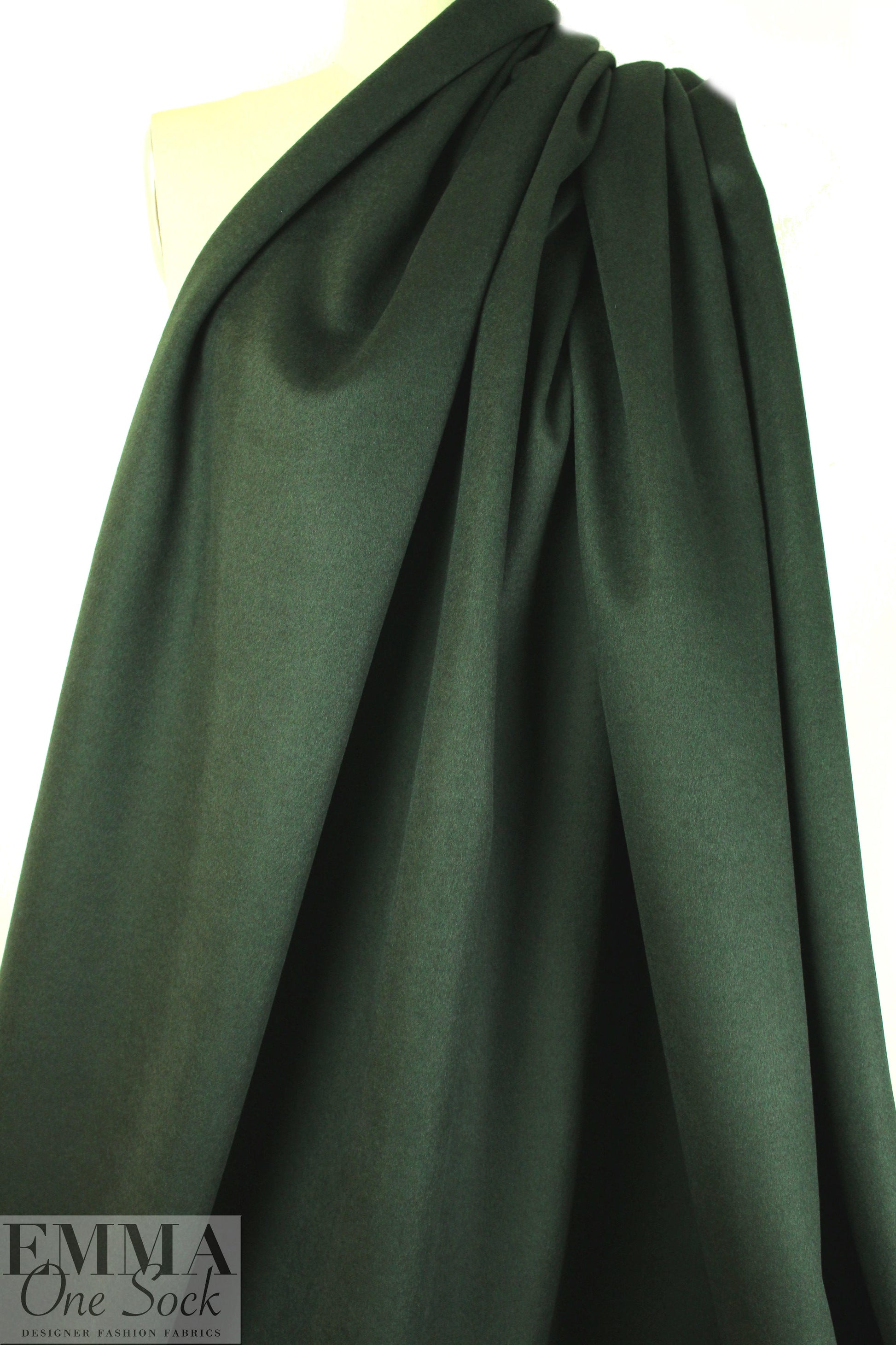 Italian virgin wool blend coating - forest