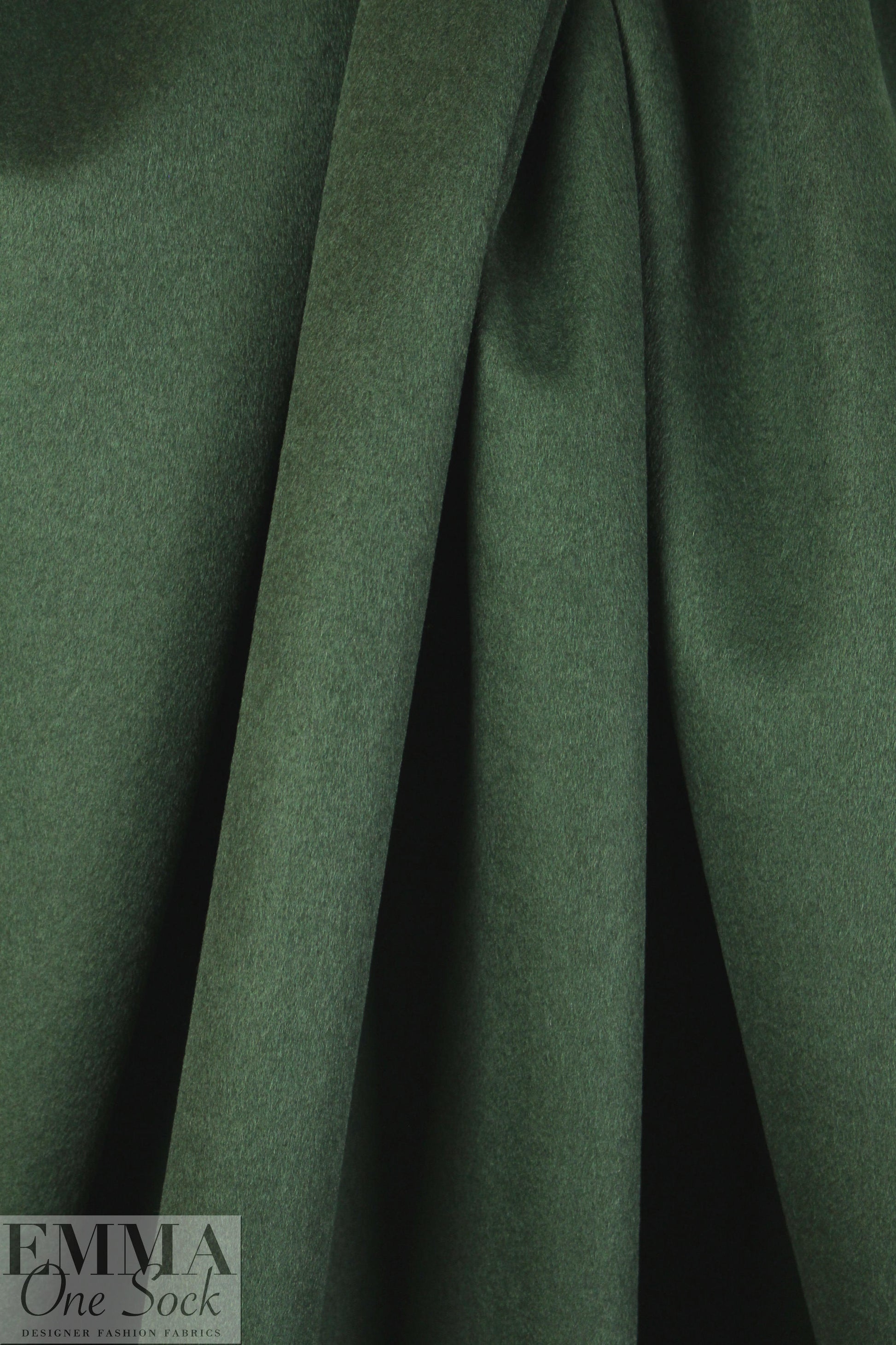 Italian virgin wool blend coating - forest