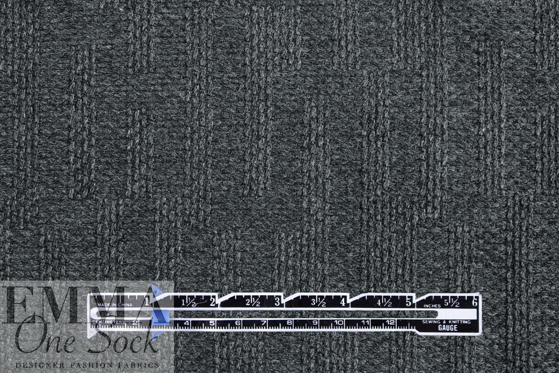 Italian all wool bar pattern textured coating - gunmetal 2 yd