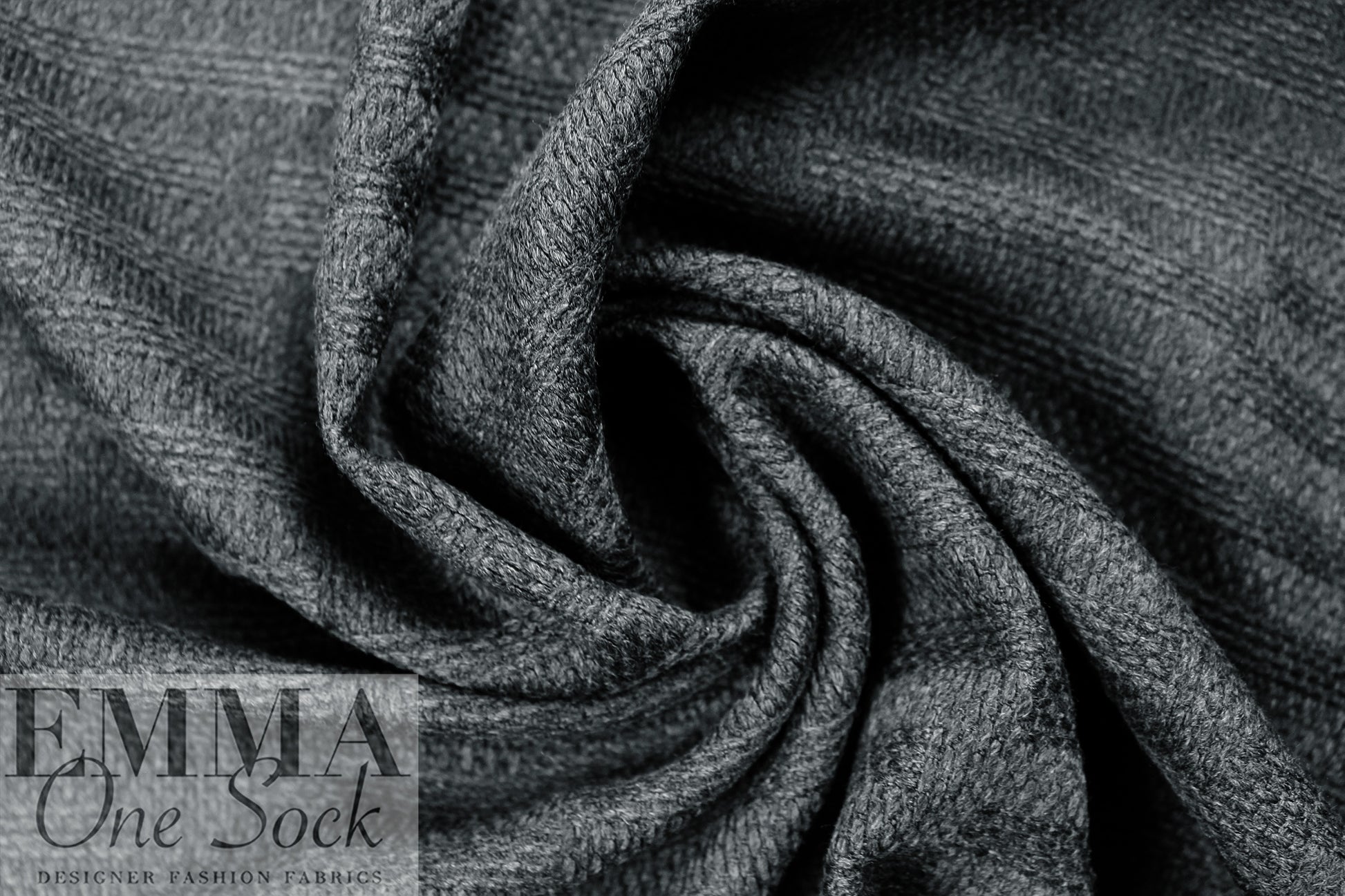 Italian all wool bar pattern textured coating - gunmetal 2 yd